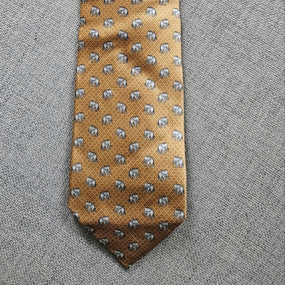 Vintage Millennium 2000 Year Elephant Tie Silk - Picture 3 of 5